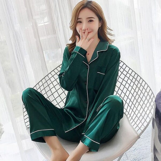 Green Silk Night Wear