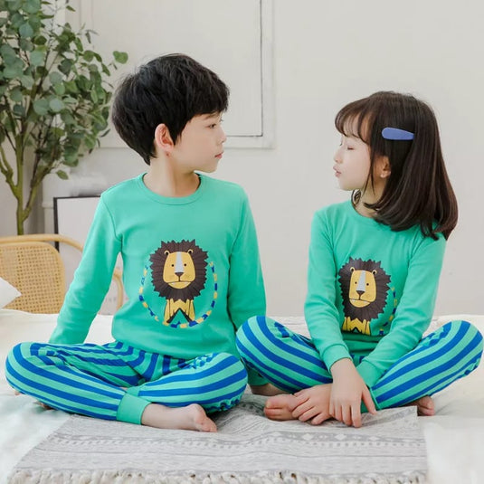 Green Lion Printed Kids Suit