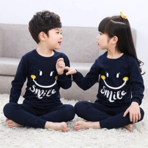 Blue Smiley Printed Kids Suit