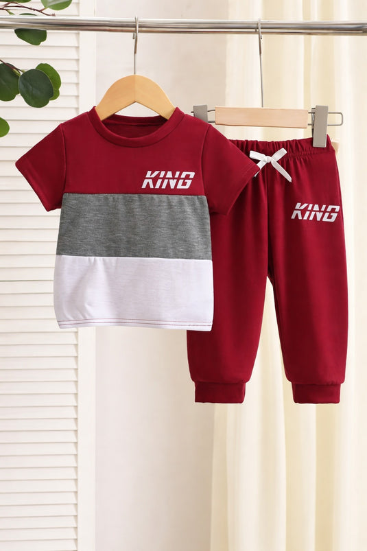 Mehroon King Panel Kids Suit