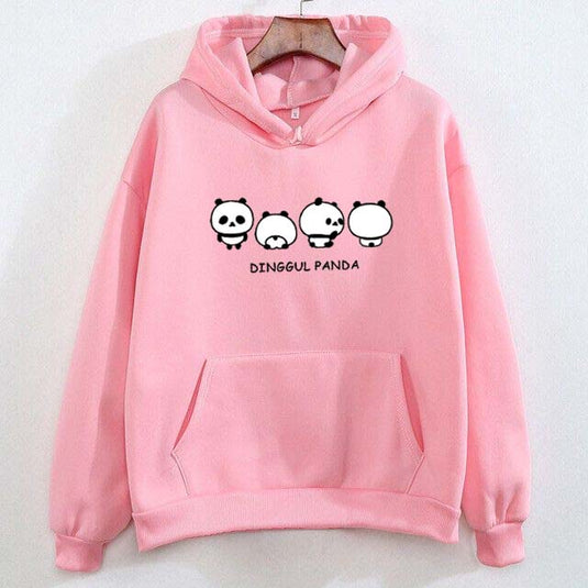 Pink Dingul Panda Printed Hoodie