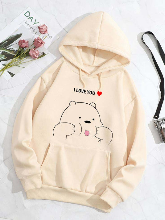 Skin I Love Panda Printed Hoodie