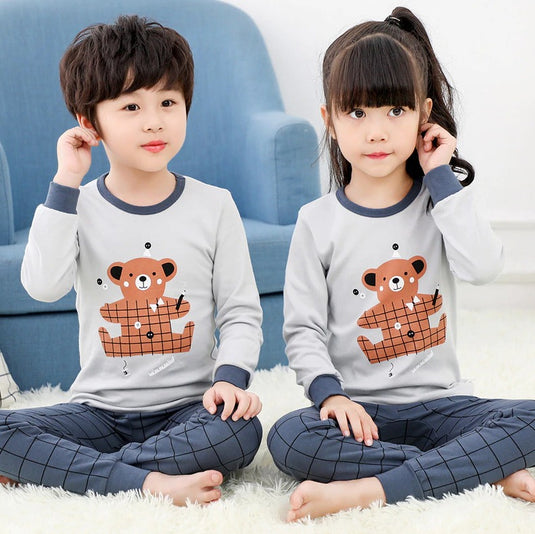 Off White Bear Printed Kids Suit