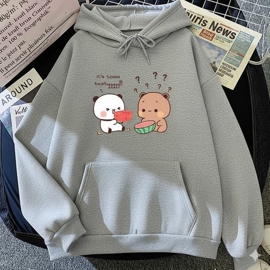 Grey Two Bears Printed Hoodie